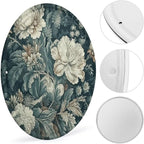 Wall Picture, with Flowers Printed Circular Iron Hanging Picture,Wall Art Decor,Home for Bedroom Living Room Bathroom Decor,Iron Painting 11.8X11.8 in