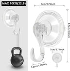 12Pcs Clear Wreath Hanger, 22LB Clear Suction Cup Hooks for Windows, Waterproof,2.75 Inch Reusable &Removable Suction Cup Hanger for Shower,Tile,Mirror,Glass Door,Bathroom,Towel,Kitchen,RV,Travel
