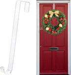15" Clear Wreath Hangers - Non Scratch Over The Door Hanger Hooks, Wreath Door Hanger - Easter, Fall, Halloween, Christmas Decorations - Indoor/Outdoor - Welcome Sign - 1 Pack