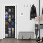 Unjumbly Baseball Hat Rack, 30 Pocket Over-The-Door Hat Organizer with Clear Deep Pockets to Display Baseball Caps Collection, Complete with 3 Over Door Hooks (Black, 30 Pockets)