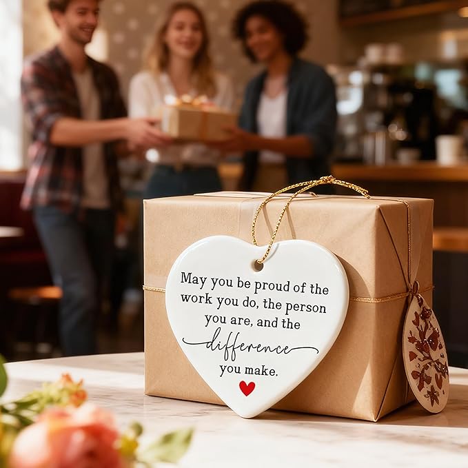 May You Be Proud of The Work You Do - Thank You Gift, Farewell, Going Away, Goodbye, Leaving, Retirement Gifts | Gifts for Colleague, Coworker, Team & Employee | Christmas Ornament
