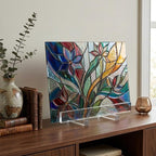 AceOrbit 2 Pcs Display Stand Tile Display Stand for Art Panels Picture Photos Plaques and Warm Glass Art Creations Collectibles Ceramic Tiles Office Trade Show Office, or Gallery (Transparent,Acrylic)