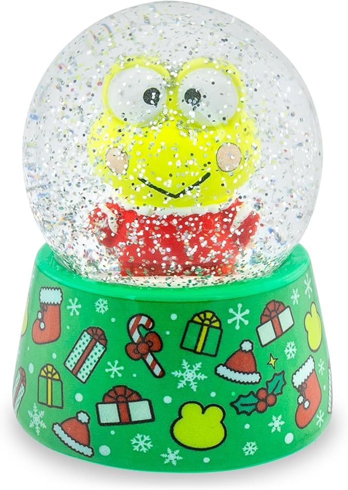 Sanrio Keroppi Holiday Mini Adult Snow Globe with Swirling White Flakes | Collectible Keepsake Display | 3 Inches Tall
