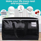 Extra Large Moving Boxes-Moving Bags with Zipper, Carrying Handles and Tag Pocket-Moving Supplies for Space Saving-Totes for Storage - for moving, Storage, Camping and Travel 93L-6 Pack