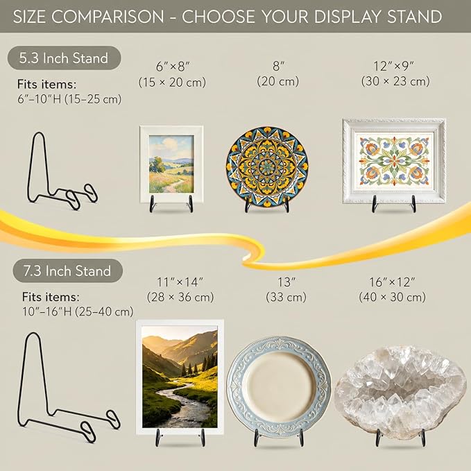 Artliving 2 Pack Display Stand Easel Iron Bowl Stands for Display Medium Deep Bowls, Platters and Deep Dishes