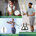 LEEKEY Resistance Bands, Exercise Bands with Handles,Pull Up Assist Bands - Band Set with Door Anchor - Bands for Working Out,Band for Men and Women Fitness Training,Home Workouts