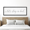 Lets Stay in Bed Wall Decor Above Bed 41.3''×15'' Large Farmhouse Wall Decor for Bedroom Guest Room Decor Framed Wood Wall Art Rustic Master Bedroom Wall Decoration (black frame)