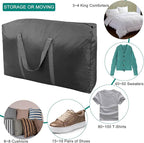 100L Extra Large Storage Bags, Big Moving Bags with Strong Zippers & Carrying Handles, Packing Bags for Moving, Storage, Travel and Camping, Storage Totes For Space Saving (Black, 4 Pack)