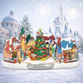 MOMENTS IN TIME Animated Disney Holiday Town Scene 10.5” Christmas Tree Christmas Village, LED Lights, Music & Motion Handcrafted Polyresin Village Power Adapter Included