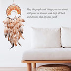 Pretty Jolly Brown Tree of Life Dream Catcher Wall Decor with Healing Crystal Stone Handmade Feather Dream Catchers Decoration Wall Hanging Bedroom Living Room Wedding Party Home Decor-25.6"