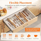 Lifewit 2.4" High 6 Pack Bamboo Drawer Dividers 45-55cm/17.5-22" Adjustable Wooden Drawer Organizer for Clothes/Utensils, Expandable Drawer Separator for Dresser/Kitchen/Bedroom/Office Organization