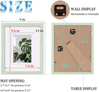 Egofine 8x10 Picture Frames Set of 4, Made of Solid Wood Covered by Plexiglass 4x6 and 5x7 with Mat or 8x10 without Mat, for Table Top Display and Wall Mounting Photo Frame Rustic Green