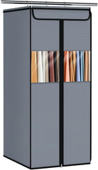 Zilink Garment Bag for Hanging Clothes Closet 40" Suit Garment Bags for Closet with Clear Window Space Saving Clear Garment Storage for Suits, Shirts, Short Skirts, Grey