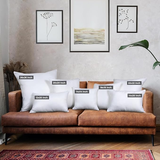 Utopia Bedding Throw Pillows (Set of 4, White) – 20 x 20 Inches Down Alternative Pillows for Bed, Sofa, and Couch - Fluffy Decorative Stuffer Pillow for Indoors & Outdoors