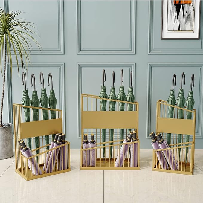 2 Tier Metal Umbrella Stand Umbrella Holder, Large-Capacity Commercial Umbrella Stand Umbrella Holder for Hotel Offices, Entrance Umbrella Organizer