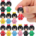 HOMSFOU 12Pcs Japanese Kimono Girl Doll Set Traditional Collectible Dolls Handcrafted Miniature Statues for Home Decoration Desk Display