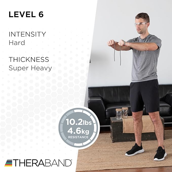 THERABAND Latex Resistance Tubing, Red, Medium Level 2, 100 ft Roll, Professional Grade Resistance Band for Exercise, Upper and Lower Body Workouts, Cut-to-Length, Color-Coded Levels