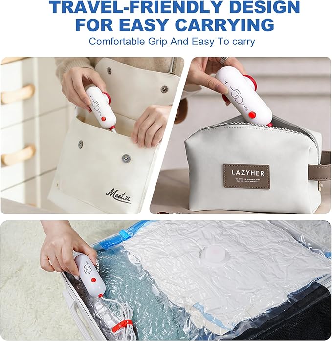 VMstr Vacuum Seal Bags for Clothing Travel, Vacuum Storage Bags with USB Electric Pump, Compression Space Saver for Luggage Suitcase 18 Combo Bags + USB Pump