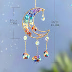 Moon Dream Catchers with Crystal 7 Chakra Gemstone Dream Catchers Crystal Suncatcher Rainbow Maker Good Luck Decor for Window Wall Car Home Garden (Moon)