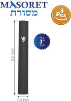 3-Piece Aluminum Door Mezuzah Cases: Special Profile, No Holes, 5-Inch 12cm Hebrew Parchment Scroll Holder Boxes