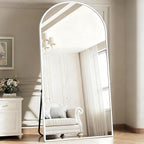Dewfig Arched Full Length Mirror, 78"x38" Large Floor Mirror with Stand, Oversized Full Body Mirrors for Leaning or Hanging, Wall Mounted Mirrors for Bedroom, Living Room,Dressing Room, White