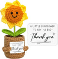 Thank You Gifts for Women Men - Crochet Sunflower Teacher Appreciation Gift for Her Him, Funny for Mom, Teacher, Sister, Emotional Support Small Cute Stuff Things, Collectible Doll