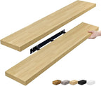 Sorbus Floating Shelves for Wall - 48 Inch Long Bathroom Shelves, Wall Decor for Bedroom, Kitchen, Living Room & Book Storage - Mounted Floating Shelf with Invisible Brackets (Maple Wood, 2 Pack)