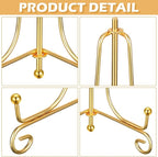 10 Pack 4 Inch Iron Plate Stands for Display, Plate Holder Display Stand, Gold Easel Stands for Photo, Picture Frame, Decorative Dish, Book and Tabletop Art (Gold, 4 Inch)