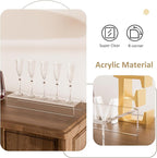 Acrylic Shelf Riser 15x4.3x2 pack of 2, Clear Display Shelf 10” for Figure, Cosmetics, Bags, Shoes, Toys, Collectibles, 15x4.3x2 Inch