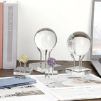 Hipiwe Metal Arm Display Stand Easel with Acrylic Base Decorative Crystal Ball Stand Pedestal for Sphere Mineral Geodes Rock Fossils Seashell, X-Large,Silver