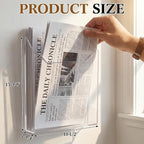 Sliner 2 Pcs Wall-mounted Single Pocket Newspaper Holder Acrylic Brochure Holder Clear Acrylic Display Holders for Home Office Waiting Room Magazine Mail Organizer, 13.38 x 11.50 x 2.24 Inches