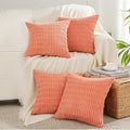Fancy Homi 4 Packs Decorative Throw Pillow Covers for Living Room Couch Bed, Modern Farmhouse Boho Home Décor Accent Cushion Case, 20" x 20", Coral