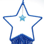 MECCANIXITY Macrame Dream Catchers, Dark Blue Handmade Star Design Woven Cotton Dream Catcher Wall Hanging for Home Bedroom Decoration Ornament Craft Gift