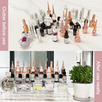 Acrylic Riser Display Shelf,3 Tier Display Riser for Amiibo Funko POP Figures,Display Stand Large Risers for Display Cupcake Perfume Organizer Cologne Makeup Collection Countertop Tabletop(2 PACKS)