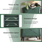 Shoe Storage Cabinet,Farmhouse Shoe Organizer with 2 Flip Drawers & Barn Door Design,Freestanding Hidden Slim Narrow Shoe Rack Cabinet for Entryway,Foyer,Hallway,Green