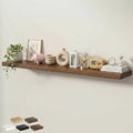 Floating Shelves for Wall 72 in x 9.3 in Deep, Wall Mounted Rustic Wood Shelf with Invisible Brackets for Storage & Display, Living Room Bedroom Bathroom, Walnut, 1 Pack