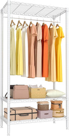 Clothes Rack with Shelves Load 660lbs Adjustable Metal Wire Shelving Garment Rack Freestanding Closet Organizers and Storage