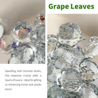 Grape Cluster Crystal Decor Sculpture, Sparkling High-Transparency Faceted Design, Luxurious High-End Crystal with Mirror Base, Elegant Home/Office Display, Gift for Collectors & Fruit Lovers (White)