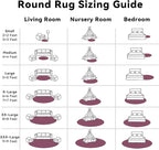 OLANLY Burgundy Round Rugs for Bedroom - Machine Washable, 3 ft Circle Area Rugs for Living Room, Soft and Fluffy Shaggy Carpet for Teen Girls and Boys, Nursery Rooms, Dorms, Home Decor Aesthetic