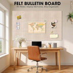 Large Cork Board for Walls 59" x 36",15 Pack 12"X12"Felt Bulletin Board Tiles with 120 Adhesive Tabs,Cork Board Alternative for Office Decor, Push Pin Board Wall Organizer-Oatmeal