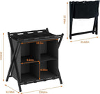 aboxoo Luggage Rack with storage, Guest Room Folding Suitcase Stands, Holds up to 120 lb, Space Saving Suitcase Holders for guest room, Bedroom Hotel, Black