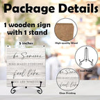5" Rustic Inspirational Wooden Sign - 'Be Someone Who Makes Everyone Feel Like They Are Someone' Farmhouse Wooden Plaque with Metal Stand, Motivational Quote Decor for Office, Home, or Room - A09