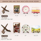 ANBOXIT Plate Stand for Display - 3 Pack 6.5 Inch Plate Holder Display Stand, Wooden Picture Frame Stand, Decorative Table Top Easels for Display
