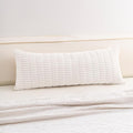 Aegero Corduroy Decorative Throw Pillow Covers 14x36 InchSoft Striped Pillow Covers Modern Farmhouse Home Decor for Sofa Living Room Couch Bed（White）