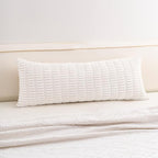 Aegero Corduroy Decorative Throw Pillow Covers 14x36 InchSoft Striped Pillow Covers Modern Farmhouse Home Decor for Sofa Living Room Couch Bed（White）