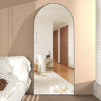 Full Length Mirror 71"x25" Arch Mirror Floor Mirror with Stand Wall Mirror Black Arched Full Body Mirror Standing Hanging or Leaning Against Wall Bedroom Mirrors for Entry, Living Room