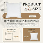 Soaoo Set of 10 Fluffy Throw Pillows Insert Bulk 26 x 26 Inches White, Filled in 400g Polyester Fiber, Decorative Square Pillows for Couch Sofa Bed and Party Supplies