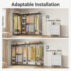 VIPEK V50 Extra Large Portable Closet Rack Bedroom Armoire Freestanding Wardrobe Closet, Heavy Duty Clothes Rack Multi-Functional Metal Clothing Rack for Hanging Clothes, Max Load 1300lbs, Black