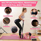 Multifunction Pedal Resistance Band with Handle, 3 Tube Adjustable 30/40/50LB Foot Pedal Puller Resistance Bands with Poster, Extended Length Tension Rope for Men Women Full Body Workout Home Gym