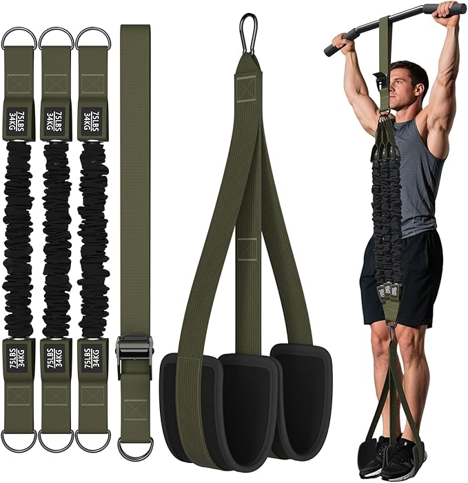LEEKEY Resistance Bands, Exercise Bands with Handles,Pull Up Assist Bands - Band Set with Door Anchor - Bands for Working Out,Band for Men and Women Fitness Training,Home Workouts